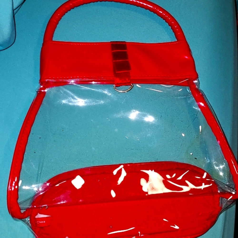 A lucite travel bag